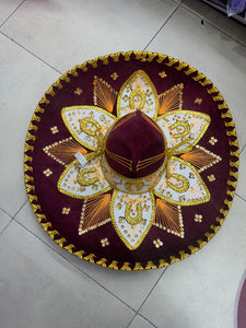 Sombrero de Charro Tricolor adulto, negro dorado, negro plateado, varios colores