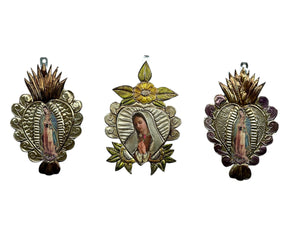 Corazones Virgen de Guadalupe Repujado