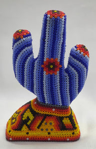 Cactus azul arte Huichol