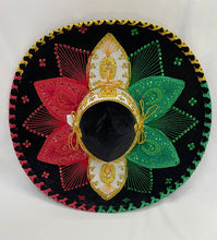 Cargar imagen en el visor de la galería, Sombrero de Charro Tricolor adulto, negro dorado, negro plateado, varios colores
