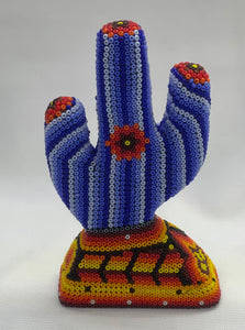 Cactus azul arte Huichol