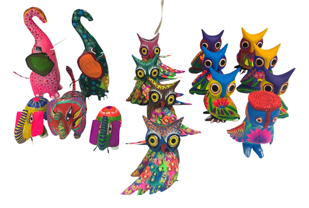 Set surtido 12 alebrijes medianos