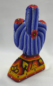 Cactus azul arte Huichol