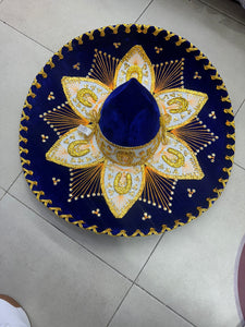 Sombrero de Charro Tricolor adulto, negro dorado, negro plateado, varios colores