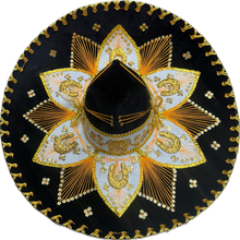 Cargar imagen en el visor de la galería, Sombrero de Charro Tricolor adulto, negro dorado, negro plateado, varios colores
