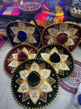 Cargar imagen en el visor de la galería, Sombrero de Charro Tricolor adulto, negro dorado, negro plateado, varios colores
