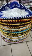 Cargar imagen en el visor de la galería, Sombrero de Charro Tricolor adulto, negro dorado, negro plateado, varios colores
